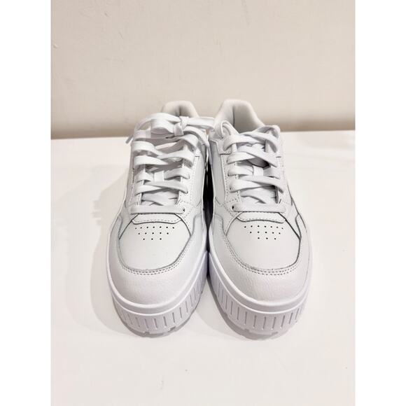 PUMA Karmen II Idol Chunky Leather Low Top Sneakers Shoes White Women's Size 9 - Picture 2 of 5